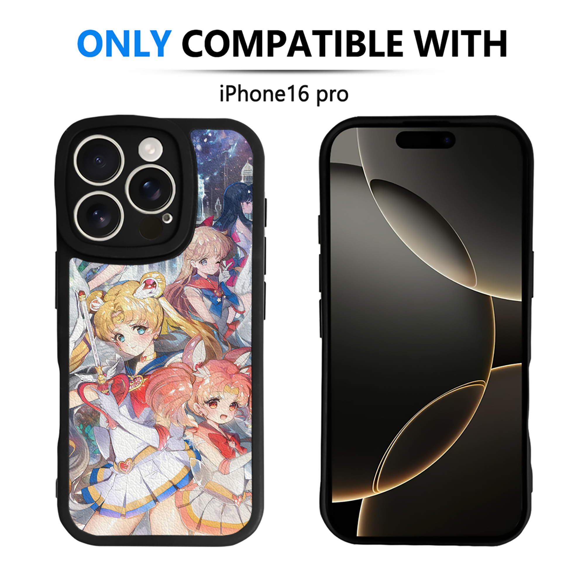 （画像用） 美少女戦士セーラームーン Sailor Moon 【iPhone 16シリーズ対応】シリコンスマホケース（レザー調） 材質：シリコン